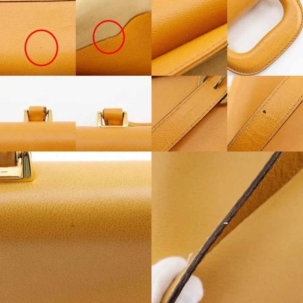 Gucci Vintage Calfskin Yellow Business Bag